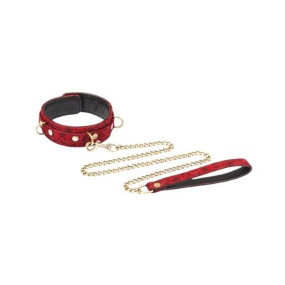 Kinbaku Ukiyoe Luxury Red Rosy Collar