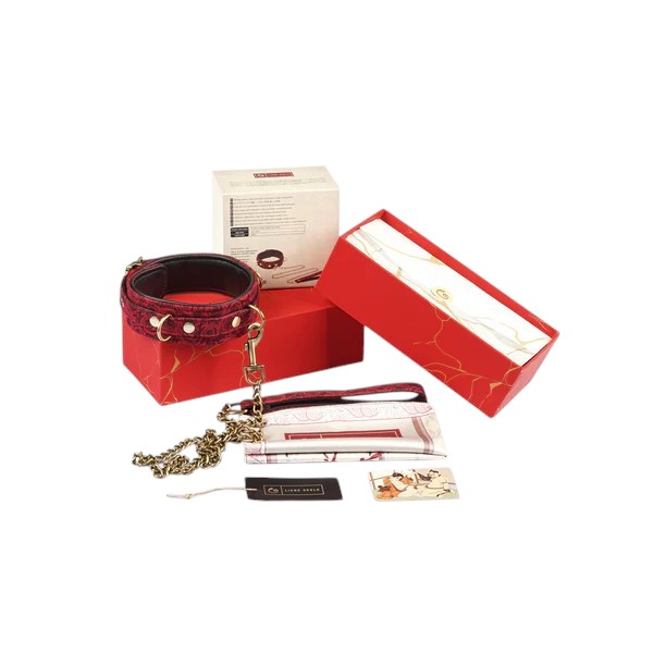 Kinbaku Ukiyoe Luxury Red Rosy Collar - Boxed