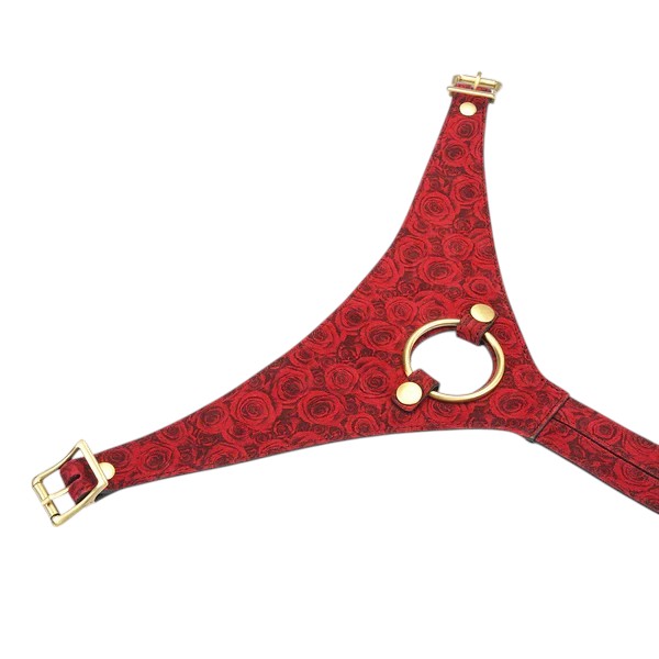 Kinbaku Ukiyoe Luxury Red Rosy Strap On - Detail Front